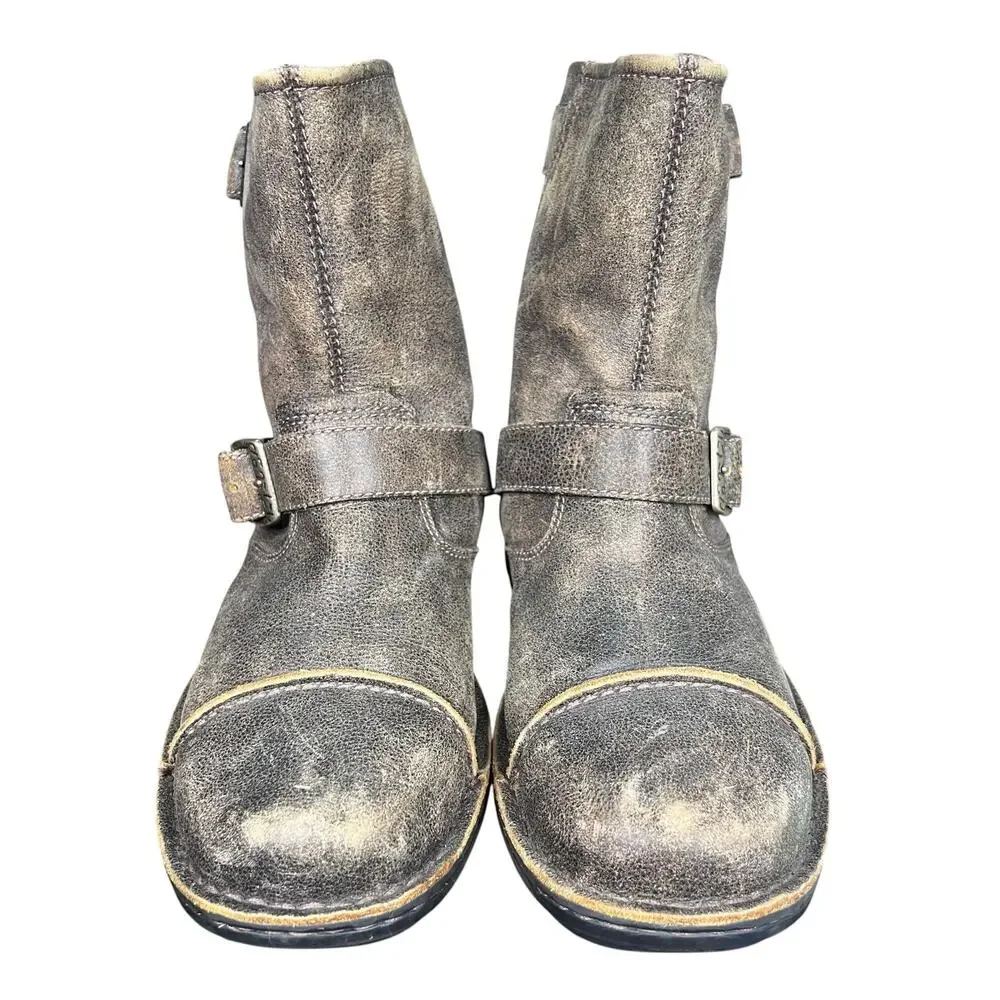 UGG Kensing Brown Bombtan Shearling Moto Winter Boots Size 9
